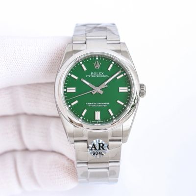 ROLEX Oyster Perpetual  Replica with Green Dial Multicolor 2824  Green Watch